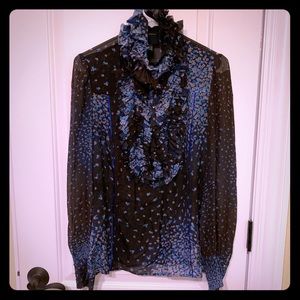 Class Roberto Cavalier silk ruffled shirt 42 - S M